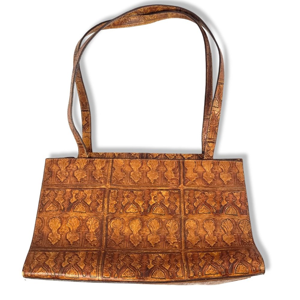 Classiques Entier Cognac Faux Tooled Leather Shoulder Bag Purse
